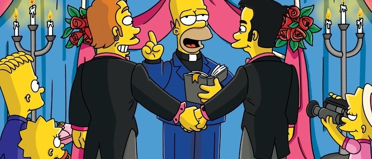 When Homer discovers the monetary potential of performing gay unions, he becomes an ordained minister via the internet and soon marries everyone and anyone in town,– including a surprising someone very close to him (not pictured) on “There’s Something About Marrying” episode of THE SIMPSONS Sunday, Feb. 20 (8:00-8:30 PM ET/PT) on FOX.