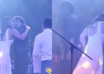 Momento del beso a Melina Noto por parte de Koko Stambuk