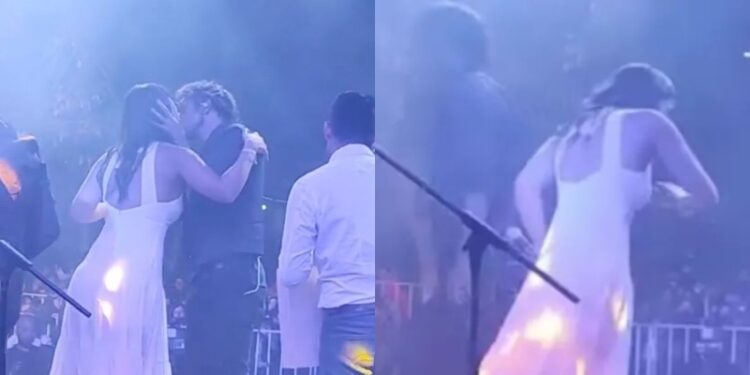 Momento del beso a Melina Noto por parte de Koko Stambuk
