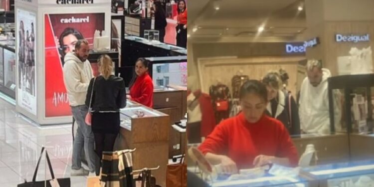 Francisco Kaminski y Camila Andrade en mall