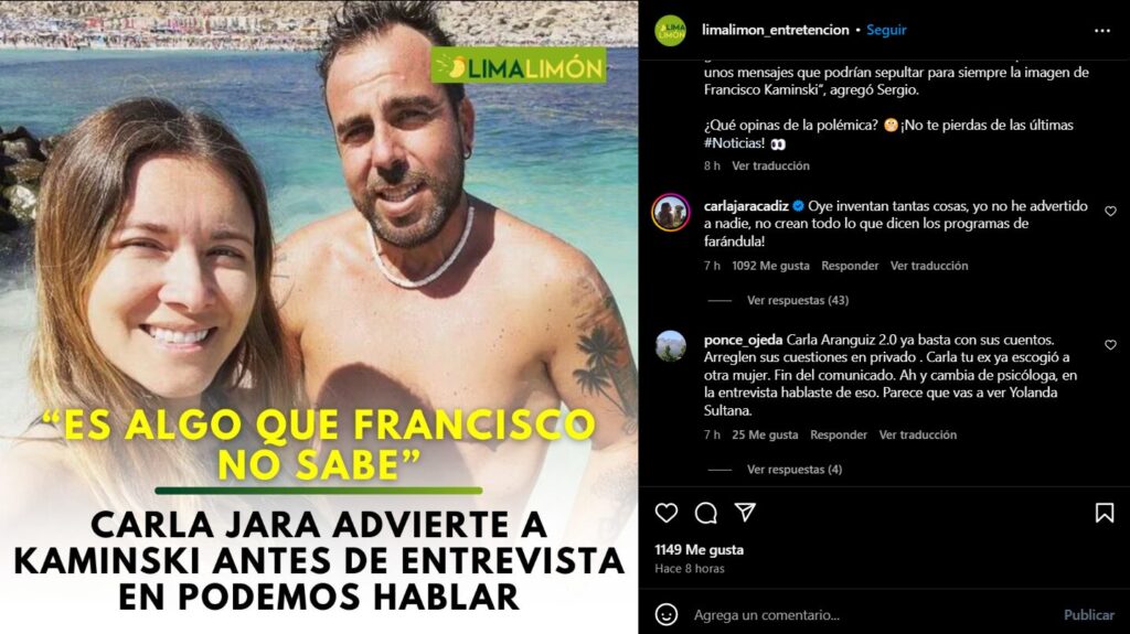 Carla Jara desmintió especulaciones