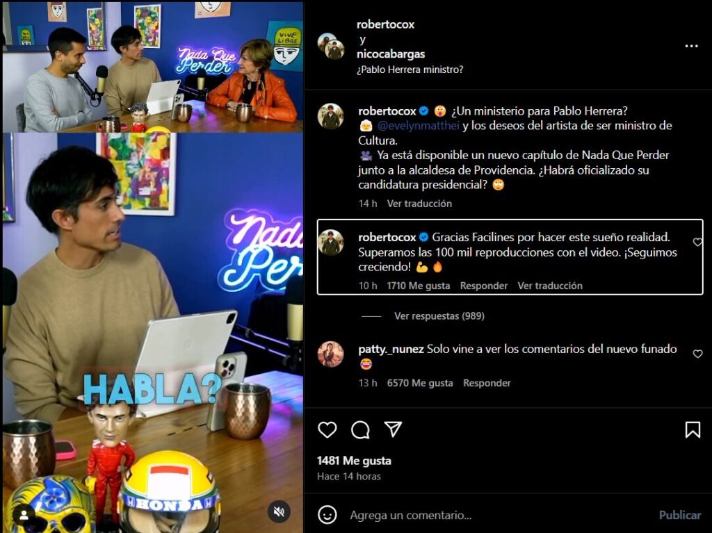 Captura Roberto Cox sobre Naya Fácil