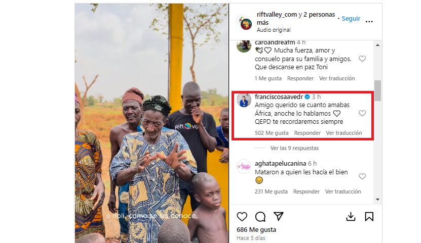 Francisco Saavedra y emotivas palabras a Toni Espadas