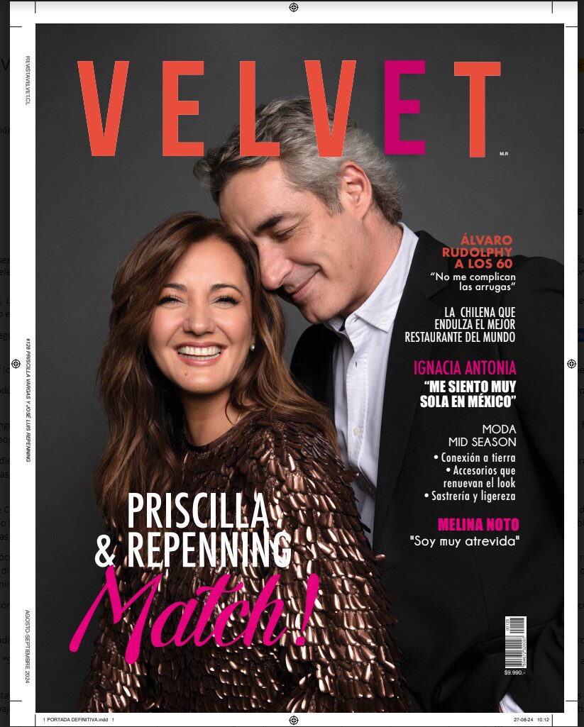 Portada Revista Velvet Priscilla Vargas y José Luis Repenning