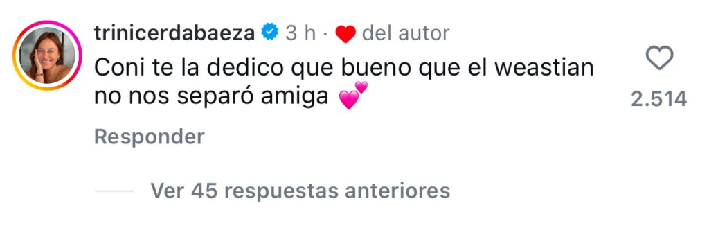 Trinidad Cerda dedicó tema a Cony Capelli