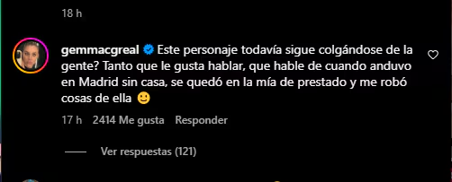 Gemma Collado y acusación a Luis Mateucci