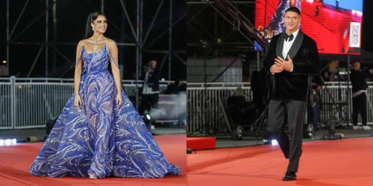 Emilia Dides y Sammis Reyes en la alfombra roja