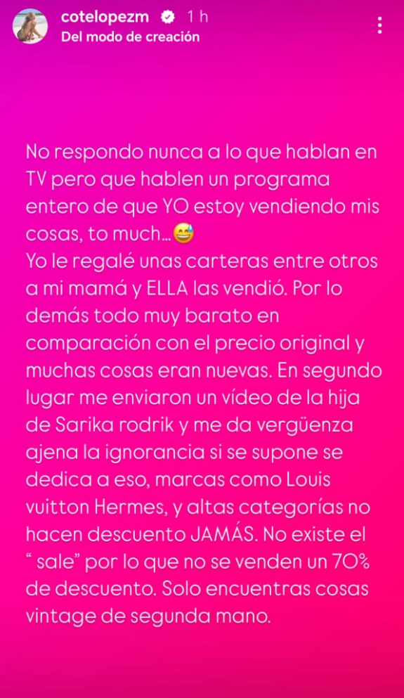 Coté López critica a Nicole Rosenberg, hija de Sarika Rodrik