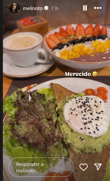 El desayuno de Melina Noto embarazada