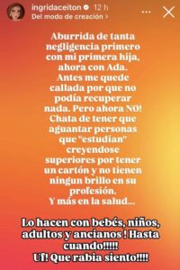 Ingrid Aceitón pide ayuda por su hija