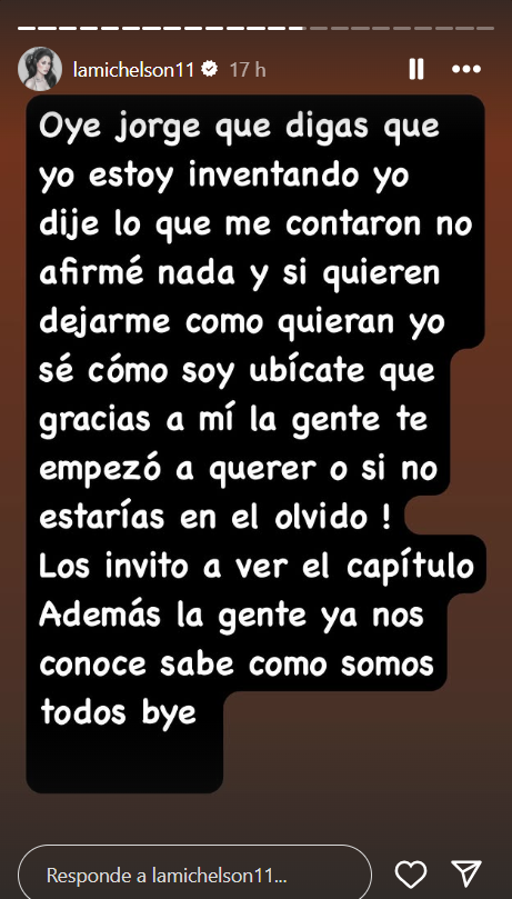 Respuesta de Ignacia Michelson a Jorge Aldoney