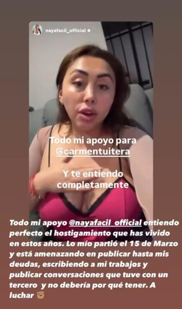 Naya Fácil y la acosadora que comparte con Carmen Castillo