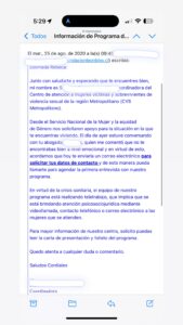 correo de Rebeca naranjo
