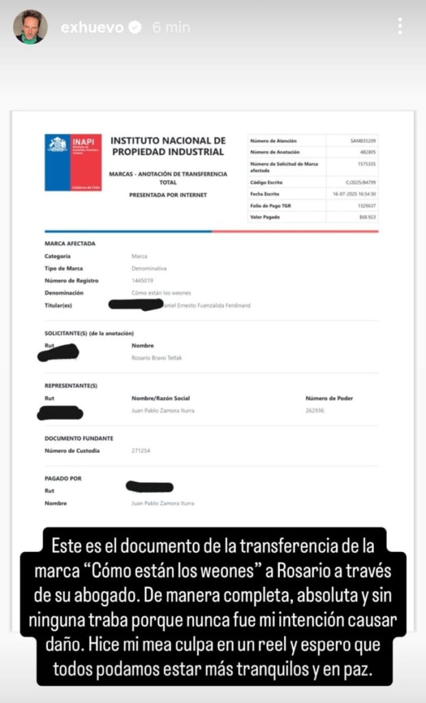 Inscripción marca donde están los weones