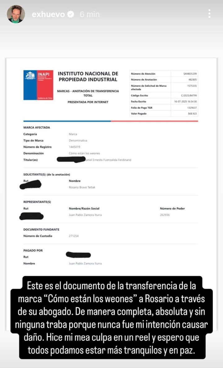 Inscripción marca donde están los weones