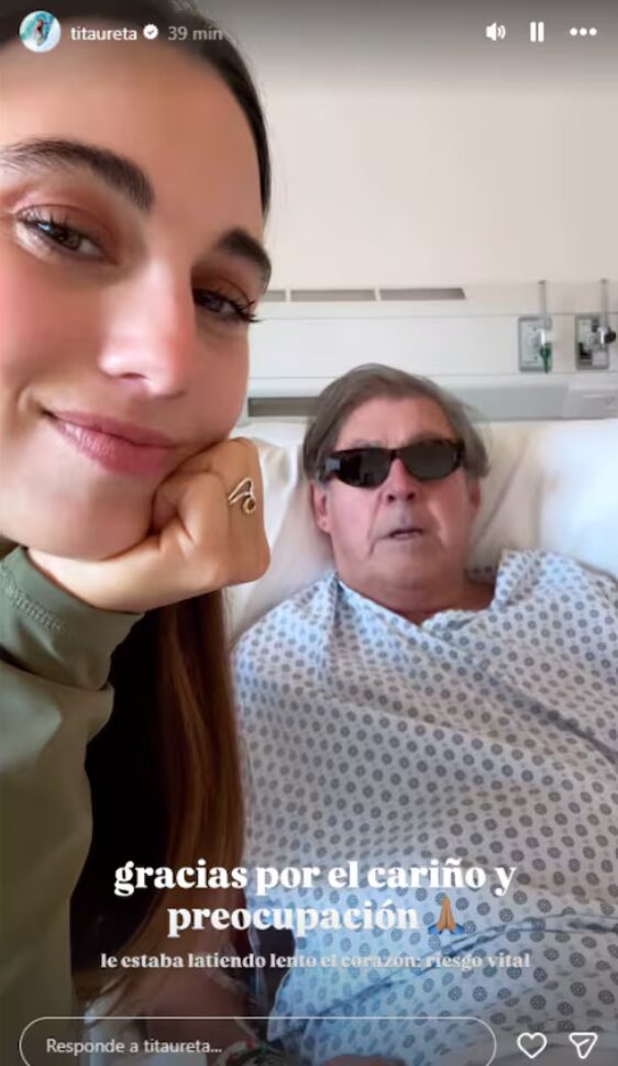 Tita Ureta y su padre Emeretio tras urgencia de salud