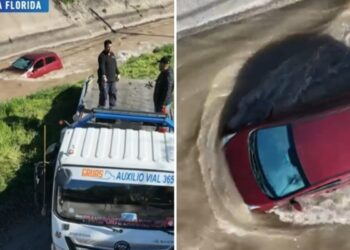 Auto cayó a canal San Carlos