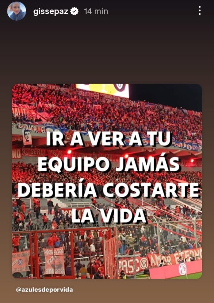 Gissella Gallardo reacciona a tragedia que afecta a hinchas de Universidad de Chile
