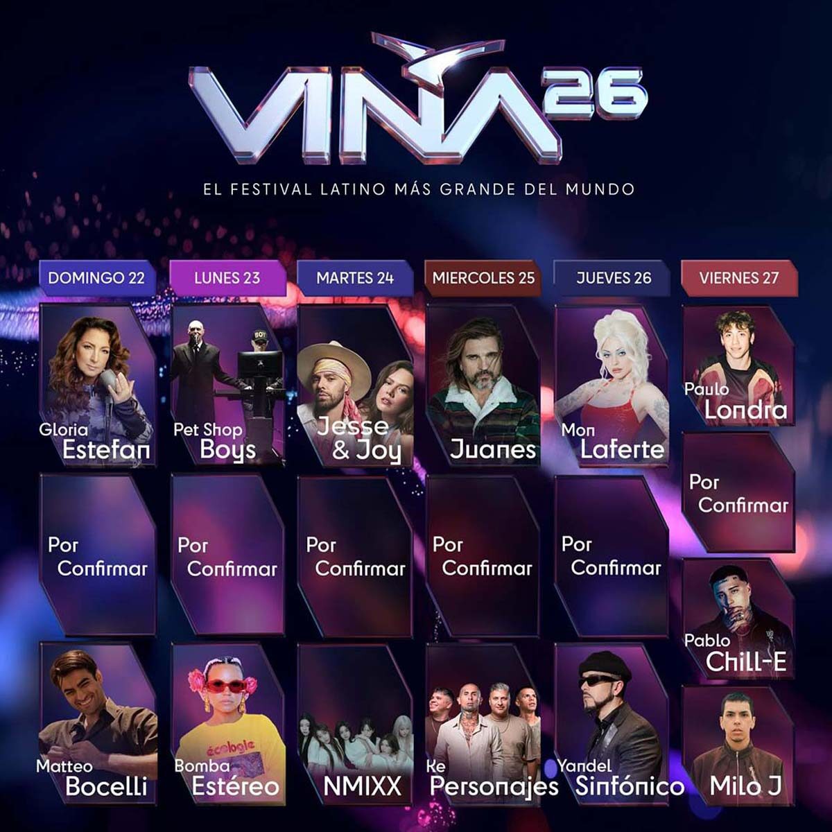 Cartelera Viña 2026