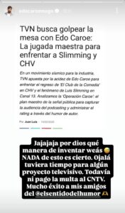 Edo Caroe habla de los rumores de un nuevo programa en TVN