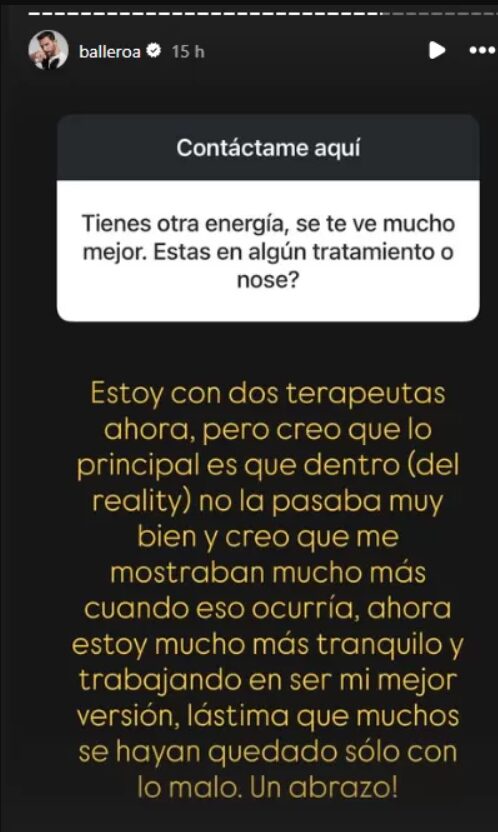 Álvaro Ballero hace mea culpa por tóxica actitud